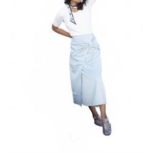 NEW ESTEEM COUTURE bow slip skirt in dusty blue